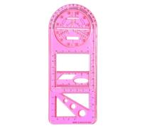 Baoblaze Mathematics Drawing Ruler Geometric Drawing Template Measuring Ruler Writing Multifunctional Geometric Ruler, Pink