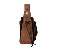 Baoblaze Medieval Belt Pouch Faux Leather Drawstring Pouch for Fair Role Play, Brown