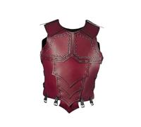 Baoblaze Medieval Chest Armour Knight Vintage Design Halloween Costume Accessory PU Leather for Halloween Performance Adults, red