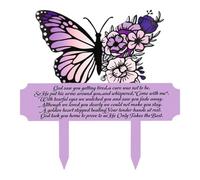 Baoblaze Memorial Grave Marker, Acrylic Memorial Stake Grave Decoration, Butterfly Garden Stake, Graveyard Waterproof Plaque Sign, Cemetery Decoration for Yard Funeral Courtyard, Purple