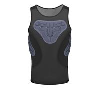 Baoblaze Men' s Padded Compression Shirt, Padded Chest Rib Protector Vest Protection Lightweight Gear Compression Shirt Sports Training Tank Top for Rugby Training, M