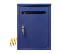 Baoblaze Metal Post Box Wall Mounted Mailbox with Key Lock Office Business Campus Dormitory Rust Resistant House Metal Postbox Mailbox, Blue