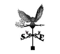 Baoblaze Metal Weather Vane Owl Eagle Weathervane Landscape Wind Sculpture Wind Direction Indicator for Park Roof Lawn Barn Flower Bed