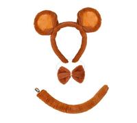 Baoblaze Mice Ears Headband Tail Bowtie Set Hair Hoop for Themed Parties Prom Masquerade, Brown