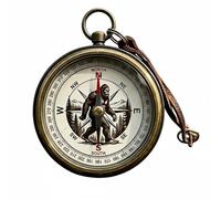 Baoblaze Mini Compass Keychain Pocket Compass Hiking Compass With Metal And Leather Build For Everyday Outdoor Use Suitable for hiking camping backpacking trail running gift giving car emergency kits