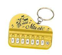 Baoblaze Mini Size Finger Piano Keyring Ornaments Gift Playable Piano Keyboard Pendant Keychain for Music Lovers Piano Teacher, Aureate
