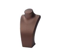 Baoblaze Necklace Bust Display Stand Jewelry Organizer Organization PU Leather Photography Elegant Necklace Mannequin Holder, Brown, 10.5cmx6.5cmx20cm