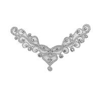 Baoblaze Neckline Collar Applique Sew on Applique Handmade DIY for Dress Necklace Adornment Neckline for Cloths Rhinestones Collar, A
