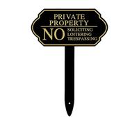 Baoblaze No Soliciting Sign for House with Stake Private Property No Trespassing Warning Not Loitering Sign for Business Backyard Lawn
