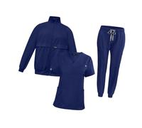 Baoblaze Nursing Uniform Scrub Set Nurse Top Pants Jacket Set Soft Nurse Uniform Women Scrubs Uniforms Women Set Scrub Tops Trousers Work Tunics Suits for Women Ladies Nurses, Navy, S