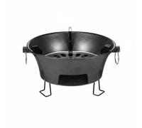 Baoblaze Outdoor Portable Burner Grill Heater Brazier Cast Iron Construction For Tea Boiling Slow Roasting Nuts Fruits Authentic Tea Burner Experience Backyard, 31CM, Single Stove