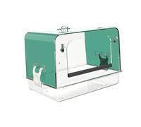 Baoblaze Parrot Bath Tub with Hooks Pet Bird Caged Bath Box Cockatiel Acrylic Canary Birds Parrot Bath House Parrot Water Bowl, green