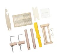 Baoblaze Peg Loom Warping Pegs and Clamp Braiding Craft Tool Wood DIY Weaving Wooden Desk Clamp Set Racelets Weaving Weaving Loom Kits, B