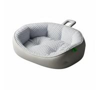 Baoblaze Pet Bed Bolster Lounger Sofa Cooling Mesh Filling Head Rest Design Leather Textured Outer Removable Cushion Machine Washable for Indoor Rest, Gray, M 50 40cm