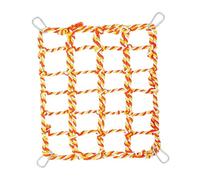 Baoblaze Pet Hanging Hammock,Bird Rope Net,Habitat Decor,Bird Ladder Rope Bridge Rat Climbing Rope Net for Conure Parrot Bird Cockatoo, orange