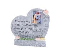 Baoblaze Pet Memorial Monument Pet Small Animal Monumen Waterproof Weather Resistant Garden Headstone Memorial Statue for Yard Outdoor, Angel Heart