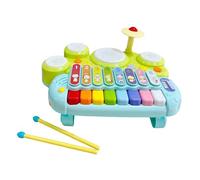 Baoblaze Piano Xylophone Drum Set Toy Drum Set Electronic Piano Keyboard Toy Learning Toy 3 in 1 Musical Instruments Toy for Beginners