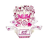 Baoblaze Popup Card 3D Greeting Card Office Romantic Gift Flower Heart Decorative for Wedding Party Anniversary Thanksgiving Christmas, Mum