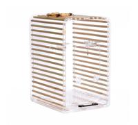 Baoblaze Portable Bird Cage Clear Acrylic Pet Bird Cage With Front Door Access Debris Collecting Base Tray Bamboo Carry Handle Wooden Slat Build Suitable for, Large Flat Top, Portable Bird Cage