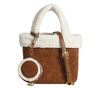 Baoblaze Portable Shoulder Bag Fashion Strap Square Bag Lamb Handle Shopping Totes for Women