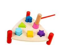 Baoblaze Pounding Bench Wood Toy Wooden Toy with Mallet Developmental Toy Hand Eye Coordination Wooden Pounding Toy for Kids Boy Girls, Triangle