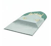 Baoblaze Prayer Carpet Thick Padded Prayer Dense Soft Cushion Pad Floor Pressure Relief Clean Printed Pattern Calm Interior, Green, Gold, White, Mosque Dome And Lantern Pattern