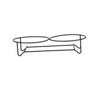 Baoblaze Raised Bowls Stand Pet Food Feeder Supply Cervical Spine Protection Rack Iron Stand for Cats Two Bowls Kitchen Food and Water, M