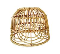 Baoblaze Rattan Lampshade Bell-Shaped Wicker Pendant Light Ceiling Shade, Boho Chandelier for Dining Room, Living Room, Type E