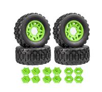 Baoblaze Rc Car Tires Short Course Tire Set Wheels Treads Rubber Insert All Terrain Grip Compatible Hubs Adapters rugged build suitable for 1/10 rough courses cornering acceleration tests, Green
