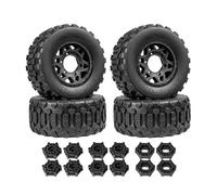 Baoblaze Rc Car Tires Short Course Tire Set Wheels Treads Rubber Insert All Terrain Grip Compatible Hubs Adapters rugged build suitable for 1/10 rough courses cornering acceleration tests, Black