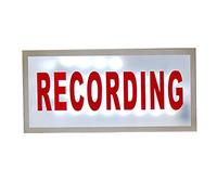 Baoblaze Recording Light Sign LED Illuminated with Box Battery Powered for Banner Cinema Home Decoration Gaming, White Battery