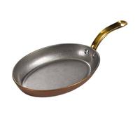 Baoblaze Retro Serving Plate Stainless Steel Platter Tray Dish with Ergonomic Side Handle for Smooth Carrying Two Tone Egg Shape for Visual Suitable for Snacks Desserts Service, 14cm