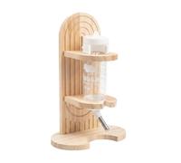 Baoblaze Rodent Stand Mouse Water Dispenser Water Bottle Drinking Station Cage Holder Wooden Arched Support With Clear Reservoir suitable for starter kits pet sitting