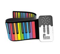 Baoblaze Roll up Keyboard Piano 49 Key Gift Foldable Recharging Educational Music Electronic Keyboard for Travel Home,Children Adults, Multicolor