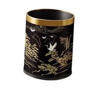 Baoblaze Round Trash Can Trash Bin Dustbin Paper Basket Reusable Versatile Waste Bin Rubbish Bin for Kitchen Laundry Room Home Bedroom, Gold