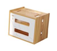 Baoblaze Router Storage Box Organizer Decorative Multifunction Decorative Box Wood Cable Management Rack Router Cover for Desktop Home, Wood Color