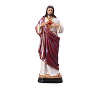 Baoblaze Sacred Heart Jesus Statue - Painted Decorative Jesus Figurine for Home Tabletop, Bookshelf, Desk, Religious Gift for Catholics, Resin Christ Sculpture for Altar Decor