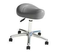 Baoblaze Saddle Stool Multipurpose Adjustable Ergonomic Nail Beauty Pulley Work Chair PU Leather for Home Pubs Coffee Shops Office SPA, Gray