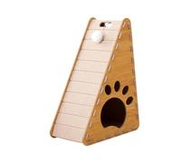 Baoblaze Scratching Board,Triangle Cat Scratching Pad with Plush Ball Toy,Pet Cat Toys for Play Furniture Protection Perch, Camel