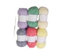 Baoblaze Scrubby Yarn for Dishcloths Crochet yarns Lightweight Quick Dry 6 Skeins Assorted Colors Pastel Yarn for Dishwashing Knitting, Style A