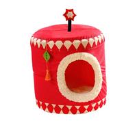 Baoblaze Semi Closed Cat Nest Pets Cave Bed Self Warming Indoor Snooze Cat Bed Cave House Pet Tent Cave Bed for Pomeranian Kitten Cats, Style B