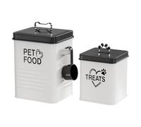 Baoblaze Set of 2 Airtight Pet Food Storage Container Versatile Sturdy, White Easy Carry Accessory Lightweight with Food Bucket