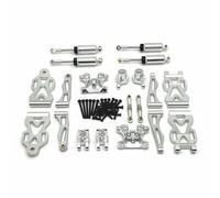 Baoblaze Set RC Car Upgrade Kit Set With Shock Towers Swing Arms Steering Cups Hydraulic Shocks Aluminum Frame suitable for practice laps bash parks handling improvements, Silver