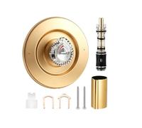 Baoblaze Shower Valve Replacement Kit Shower Handle Trim Escutcheon Knob Replacement Set Zinc Alloy Build Suitable for Remodel Home Maintenance, Gold