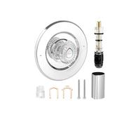 Baoblaze Shower Valve Replacement Kit Shower Handle Trim Escutcheon Knob Replacement Set Zinc Alloy Build Suitable for Remodel Home Maintenance, Silver