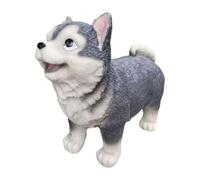 Baoblaze Siberian Husky Puppy Howling Ornament Standing Puppy Decor Collectible Resin Animal Model Figure for Bedroom Office Kids Room