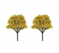 Baoblaze Simulation Tree Model Miniature Branch Artificial Foliage Realistic Detailing suitable for train layouts diorama scenes architectural models micro landscapes, Autumn Yellow, 14.5CM