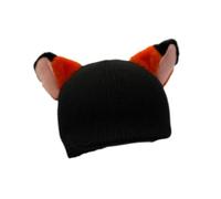 Baoblaze Ski Helmet Cover Snowboarding and Skiing Helmet Accessory Cartoon Decorative Fun Knitted Hat for Skateboard Snowboard Helmets, Black Fox Ears