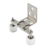 Baoblaze Sliding Door Roller Bracket Assembly with Twin Nylon Rollers Stainless Steel Adjustable Elongated Slots with Bolt Nut Hardware Suitable for Home