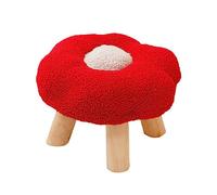 Baoblaze Small Foot Stool Sofa Footstool Multipurpose Comfortable Flower Shape Cartoon Ottoman under Desk for Bedroom Playroom Bedside Porch Entryway, Red